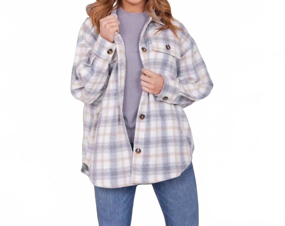 NEW MIKAROSE cozy and cool shacket - plus in gray